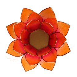 lotus sfeerlicht, lotus waxinelicht, lotusbloem oranje roze,